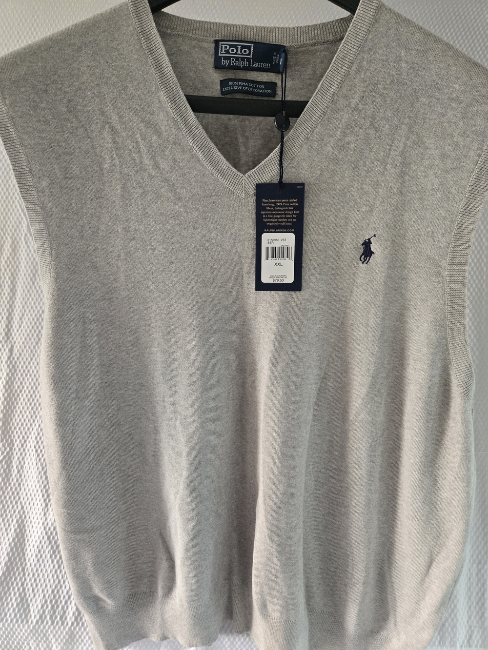 Polo Ralph Lauren V-Neck Sweater Vest in Light Gray